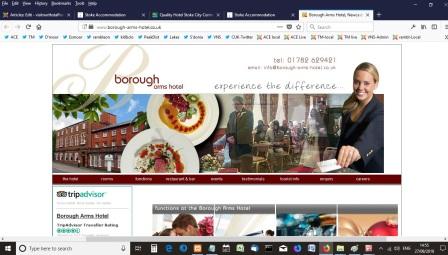 image of the Borough Arms Hotel website