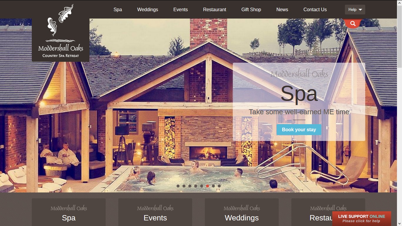 image of the Moddershall Oaks website
