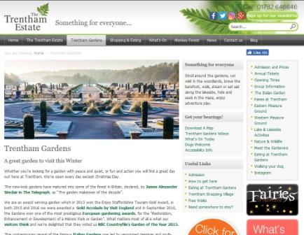 image of the trentham gardens website