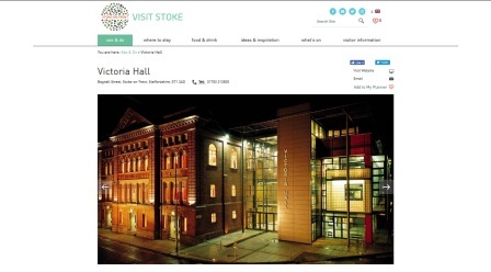 image of the Victoria Hall website