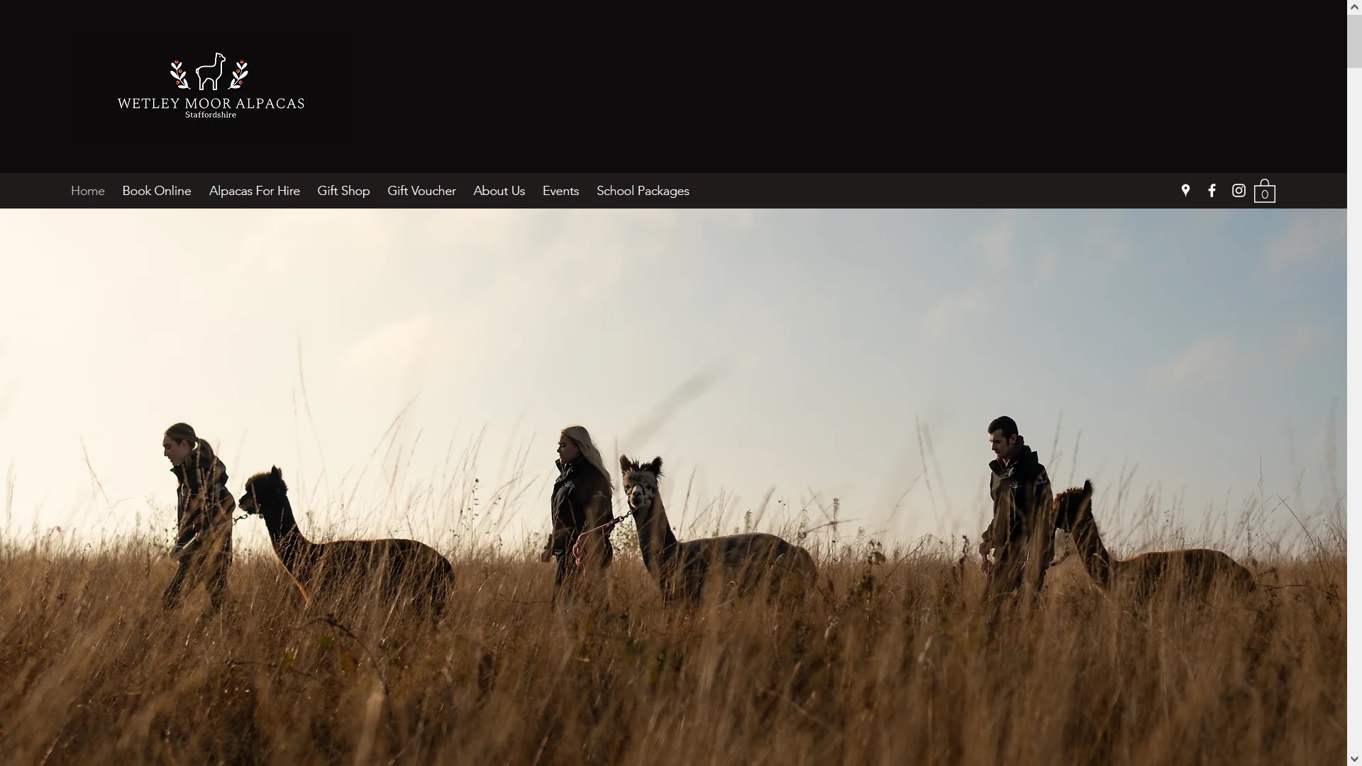 image of the Wetley Moor Alpacas website