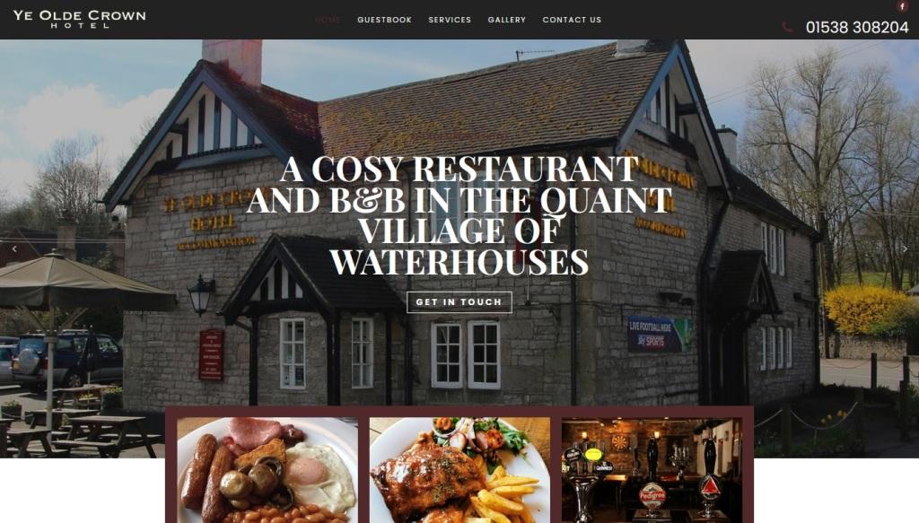 image of the Ye Olde Crown Hotel website